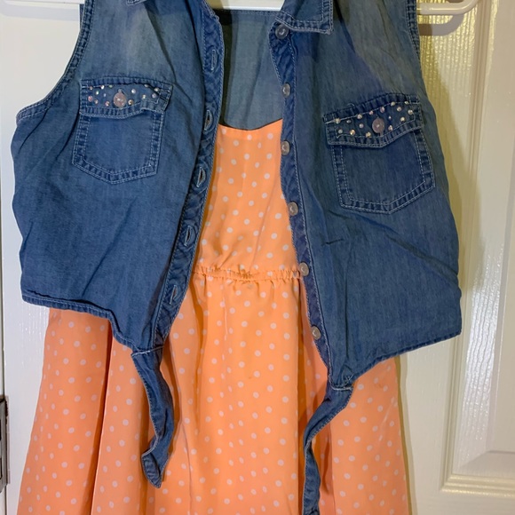 🛍 Retro dress with attached jean vest - Picture 8 of 12